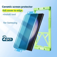 2pcs Ceramic Film For Samsung Galaxy S24 Ultra/Plus S20 Plus S23 S21 S22 Ultra S24+ S20+ S10+ Note 20 Ultra 10 Plus Screen Protector Full Cover Protective Tempered Film Not Glass