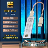CS43131 DSD256 DAC Headphone Amplifier USB Type C with 3.5mm Output Audio Interface For iP PC HiFi Audio Adapter Chip Amp