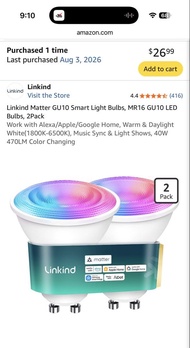 GU10 智能燈泡 matter linkind LED light bulb