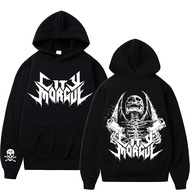 Rapper Zillakami Sosmula City Morgue Double Sided Printed Hoodie Skeleton Sweatshirt Men Women Overs