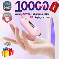 Mini powerbank 10000mAh With 2 in 1 cable iphone power bank fast charging Portable Charger Type c