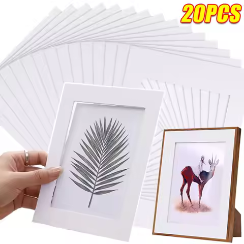 20/2PCS Rectangular Picture Frame Paper 5 Size White Photo Frame Mounts A4 Picture Display Artwork P