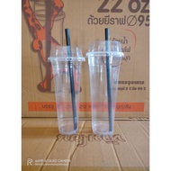 Cup Giraffe Viral + Beserta Straw (1 Box) / Cup Zirafah 22oz & 28oz (500pcs)