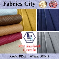 Kain Langsir Blackout Bunga Timbul Bidang 59''/ Curtain Sunblock Embossing Cloth 80%~95% (BR-E01~20)