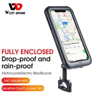 WEST BIKING Bicycle Motorcycle Phone Holder IPX6 Waterproof 360 Degree Adjustment Phone Case Handleb