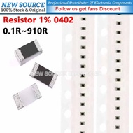 [100pcs] 0402 SMD Resistor 1% 1/16W 0.1R 910R 0R 0.2R 0.5R 1R 2.2R 4.7R 5.1R 47R 22R 33R 100R 330R 2