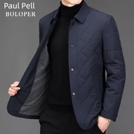 保羅冬季翻領棉衣商務輕薄外套