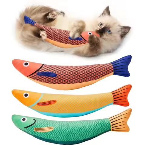 Cat Toys Fish,Teeth Grinding Catnip Toys,Soft and Durable,Kitten Toys Interactive Sounding Cat Chew 
