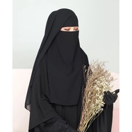 Niqab Basic 2 Layer Superlabuh Chiffon Aritachi