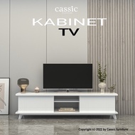 white cabinet tv 5 feet / high gross top / kabinet tv