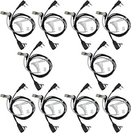 Walkie Talkie Earpieces with Mic 2 Pin Covert Air Acoustic Tube Headset Compatible with UV-5R BF-888