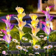 SEOUL 2pcs Solar Garden Light, Colorful LED High-Efficiency Solar Panels LED Garden Light, Waterproo