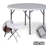 (JIJI.SG) HDPE 80cm, Round - Portable Outdoor Folding Table / Weather Resistant / Light Weight / Mul