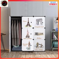 Euro 9 cube Black DIY Multipurpose Wardrobe Cabinet Clothes Storage Organizer Almari Rak