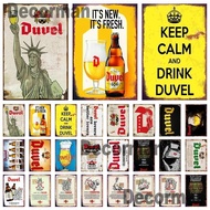[ Mike86 ] Duvel Belgium BEER Metal tin sign Wall Plaque Retro Wine Poster Painting Pub Decoration L