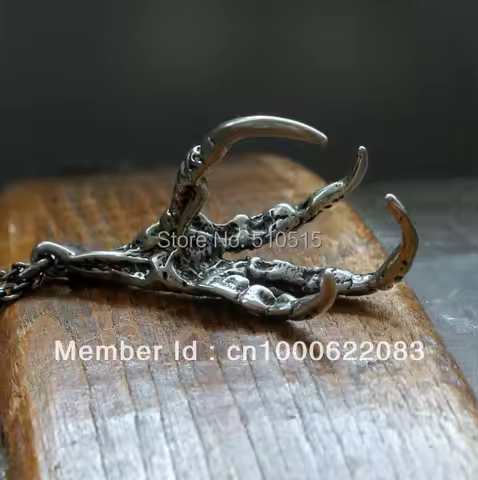 Gothic Wicca Magpie Crow Raven Claw Pendant Oddities Talon Necklace Occult Halloween Jewelry