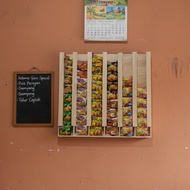 Display Rack Multipurpose Wooden Instantmie for Snacks, Groceries, and Groceries
