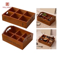 [UsusexaMY] Wooden Divider Serving Tray with Handle for Kitchen Coffee Table Dining Room