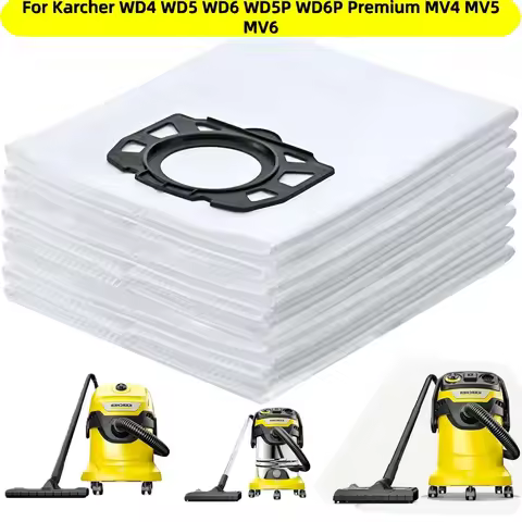Dust Bags for Karcher Vacuum Cleaner, WD4 WD5 WD6 WD5P WD6P MV4 MV5 MV6 Wet & Dry Vacuum Cleaner, Du