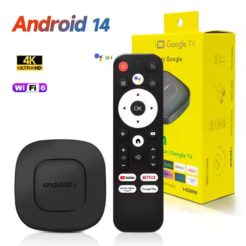 Smart TV Box Android 14 Set Top Box Dual Wifi 4K HD Media Player Streaming TV Box Voice Assistant Vi