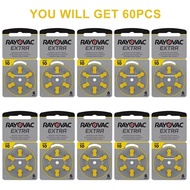 6-60PCS Rayovac Extra Hearing Aid Batteries Battery A10 10A PR70 10 Zinc Air Battery For Digital Hea