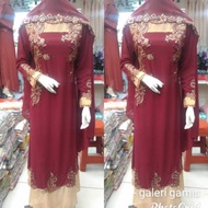 Luxurious 2-tone colored ceruty shawl dress