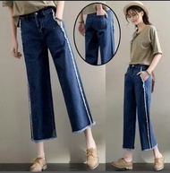 AURA FASHION- Celana jeans kulot wanita model terbaru- Celana jeans kulot wanita ootd- Celana jeans 