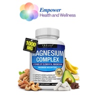 Magnesium Complex Supplement – 8 Elemental Forms 1000mg | 90 Capsules