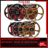 SPORT RIM 5L 588 5 BATANG GBO Y110 SS2 GOLD BLACK Cast Wheel SIAP WITH Bearing BUSH INCLUDE