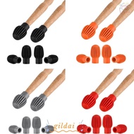 GILDAI 2/4pcs Drum Stick Head Practice Tips 4 Colors Drum Silent Rubber Sleeve