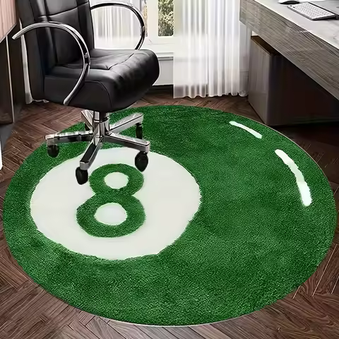 VIKAMA Vibrant Green No. 8 Ball Carpet Noise-Reducing Anti-Slip Living Room Sofa Mat Study Office Ca