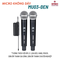Bộ micro không dây pin sạc ontekco mu03 mu03 pro chống hú cao cấp đa năng dùng cho mọi âm ly loa ké