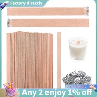 120Pcs Thick Wooden Candle Wicks, 5.1x0.5 Inch Natural Smokeless Wood Wicks for Candle Making