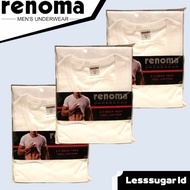 PUTIH KATUN Renoma T-Shirt In V Neck Collar 3pcs White Cotton Material