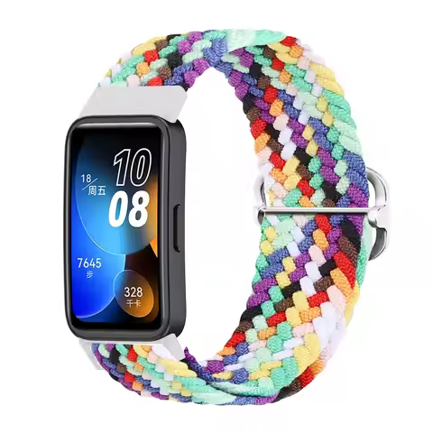 Braided Solo Loop for Huawei Band 8 Straps Adjustable Belt Smartwatch Accessories Elastic Nylon Brac
