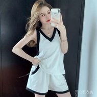 【q2r7yf6m13.my】 Vest pajama set  背心睡衣套装   大码吊带睡衣女年薄款家居服款短袖高级感斤两件 【0902We5b5pyri】