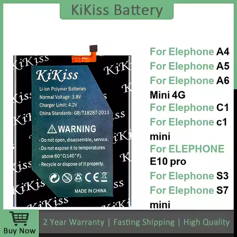 Battery For Elephone A4 A5 A6 Mini 4G C1/mini E10 pro S3 S7 mini U2 Helio P70 U3H 6.53 inch Premium