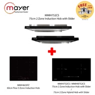 Mayer 90cm Semi-Integrated Hood MMSI9030T + 2 Zone Induction Hob MMIH752CS / Hybrid Hob MMIH752C/ / 