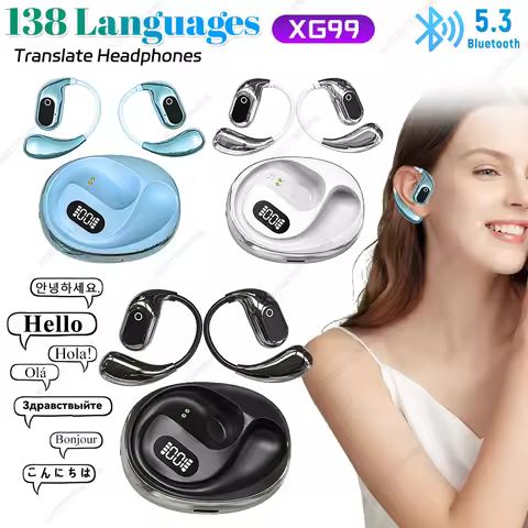 AI Intelligent Translator Earbuds 138 Languages Bluetooth-Compatible 5.3 Two-Way Voice Translator Wa