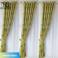 tirai gorden jendela minimalis gorden pintu hordeng jendela motif acacia hijau bahan ORIGINAL IMPORT