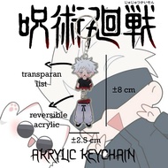 GANTUNGAN Jujutsu kaisen Gojo satoru Acrylic keychain reversible Double-sided Gojo keychain/