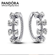 Pandora Silver Bow sterling silver hoop earrings