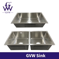 GVW Sinki Dapur Stainless Steel Sinki Stainless Steel Kitchen Sink Rack Nano Sink Single Bowl Double