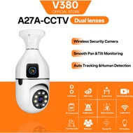 AL CCTV V380 Pro CCTV Bulb IP camera Lamp 360 Wide 1080P HD
