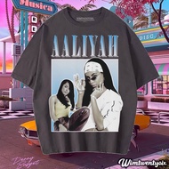 AALIYAH MORE THAN T-SHIRT WOMEN'S VINTAGE RAP TEE (OVERSIZE DARK GREY T-SHIRT)