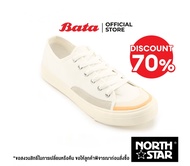 North Star by bata บาจา รองเท้าผ้าใบแบบผูกเชือก สนีกเกอร์ ทรงสวยสวมใส่สบาย แมทช์ได้กับทุกลุค สำหรับผู้ชาย สีขาว รหัส 8201053