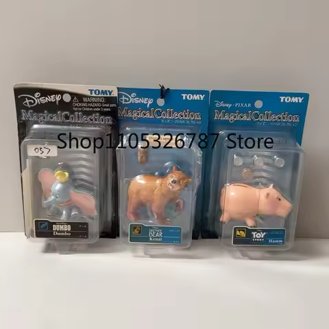 Original TOMY Disney Magical Collection 3‑Pack Blister Figures Japan Vintage Sealed, Dumbo, Kenai, H