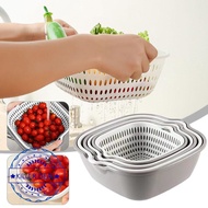Set Of Six Draining Baskets Kitchen Multi-Functional Vegetable Fruit Basket Double-Layer N9K8