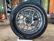 แม็กlenso แท้ ขอบ15 กว้าง7 et30 พร้อมยางดันลอป 195 65 15 ปลายปี22 ใส่ yaris vios  mazda 2  แจ๊ส city