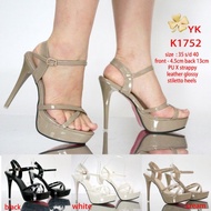 YKshoes 1752 heels 13cm strappy stiletto heels black khaki white heels